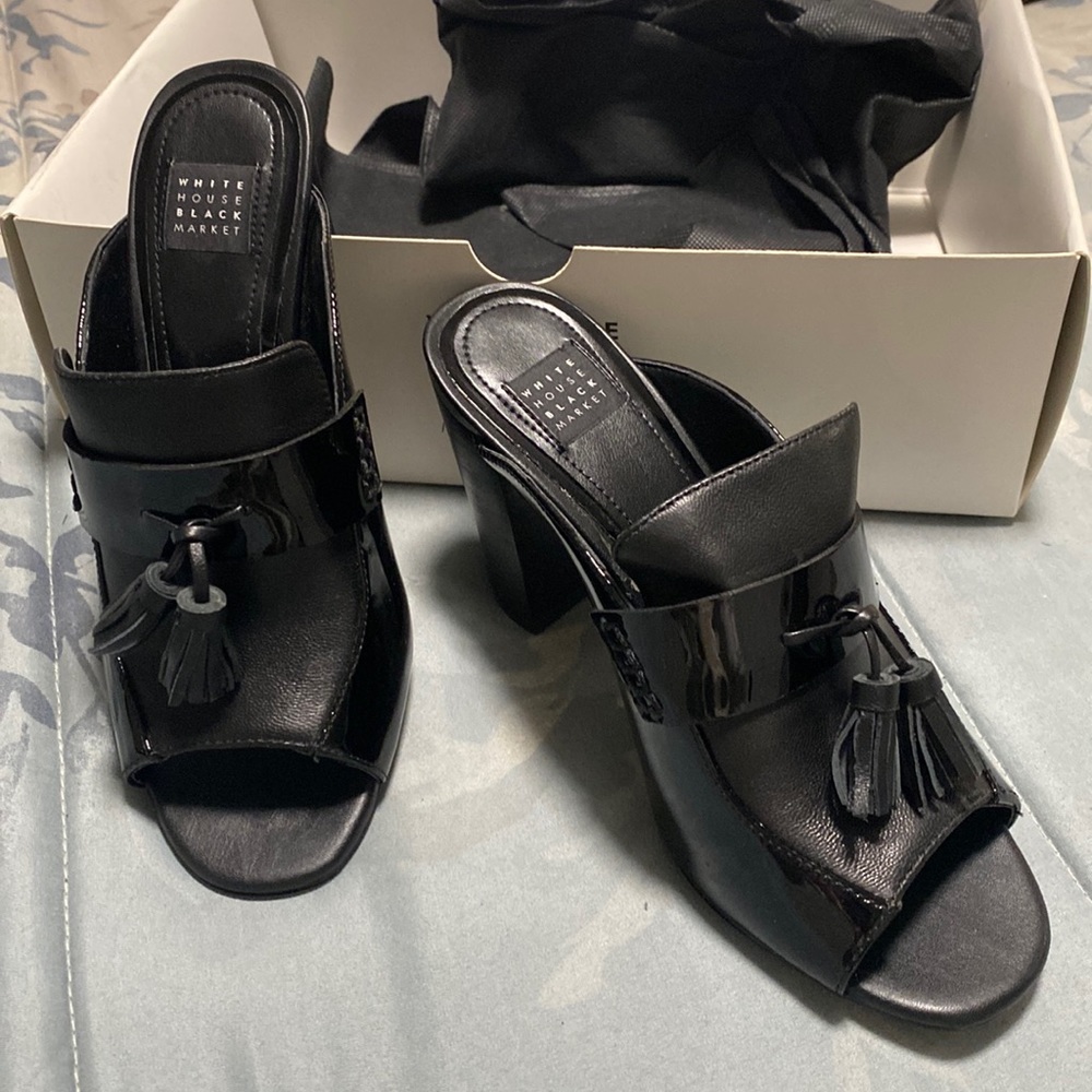 Only worn few times. Black open shoe